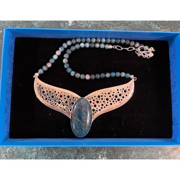 Jay King Mine Finds Sterling Silver Apatite Necklace – Statement Pendant - Picture 1 of 8